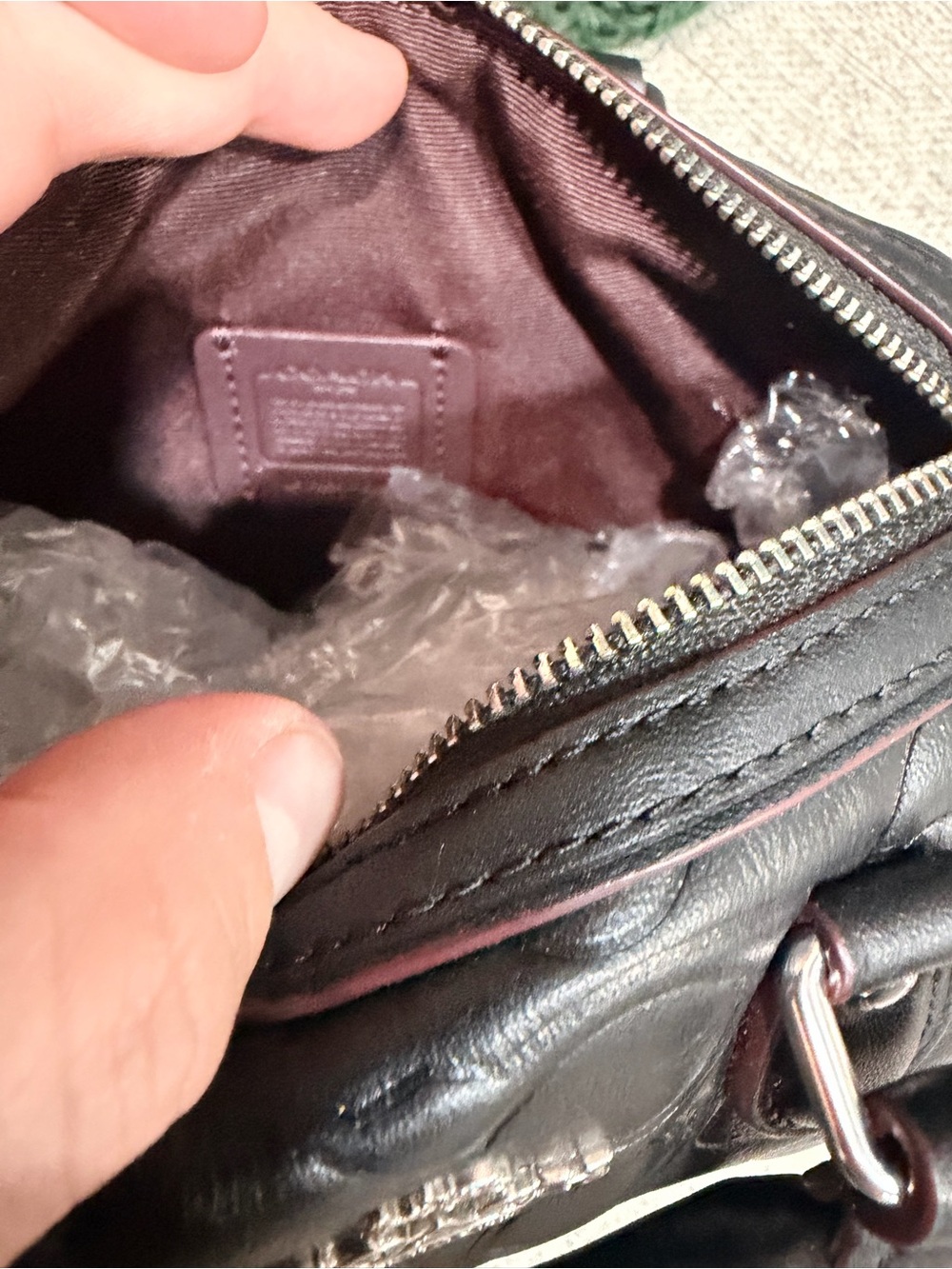 Coach Black Embossed Leather Mini Rowan *MISSING SHOULDER STRAP* - Picture 6 of 6